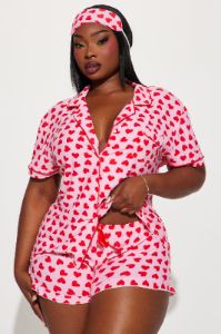 Love This Bed 3 Piece PJ Short Set - Pink/Pink sold by Fashion Nova
