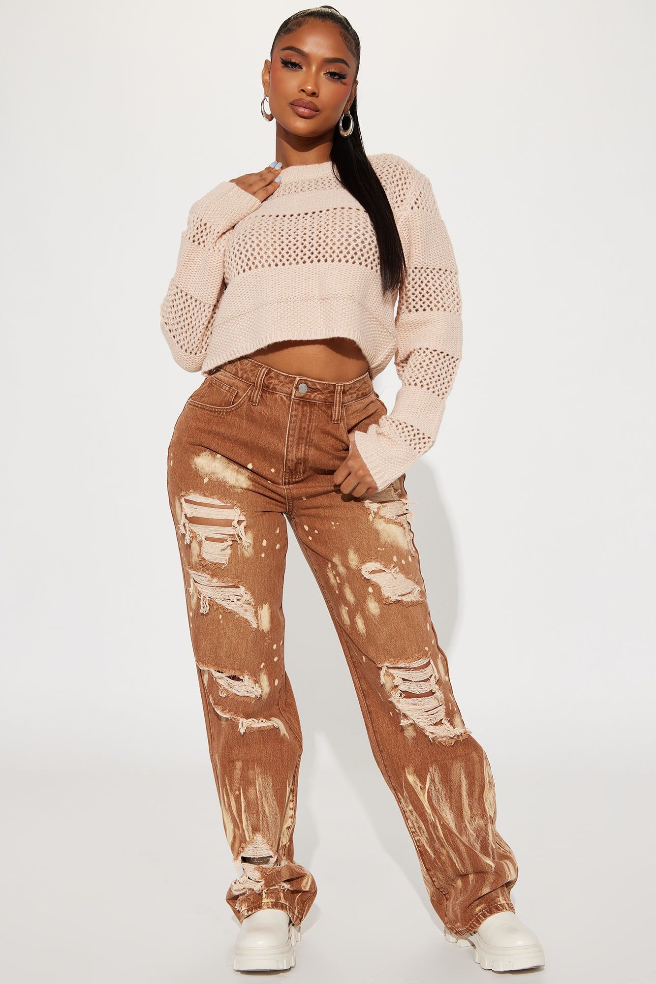 Sand Dunes Crochet Sweater - Tan sold by Fashion Nova product image thumbnail 2