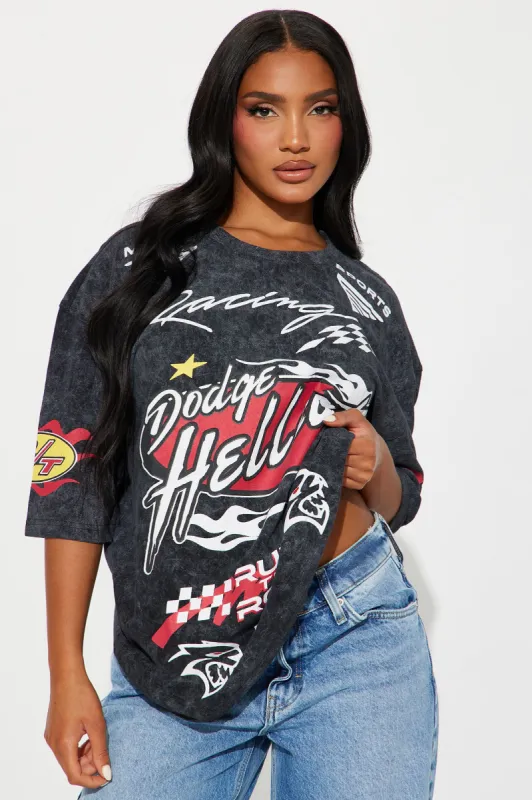 Dodge Hellcat Vintage Washed Tee - Black Wash sold by Fashion Nova