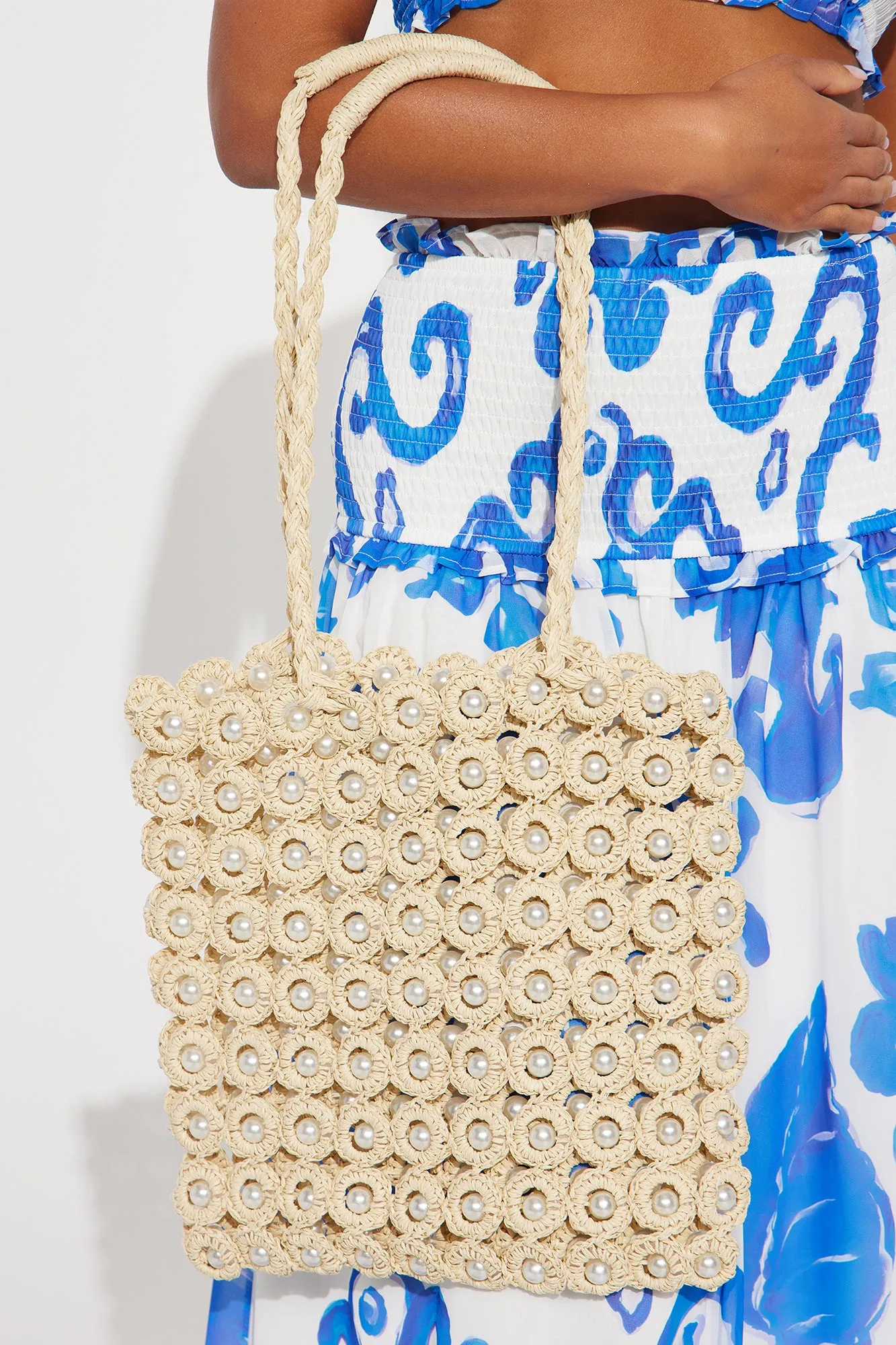 Coral Sea Island Tote Bag - Natural/Combo sold by Fashion Nova