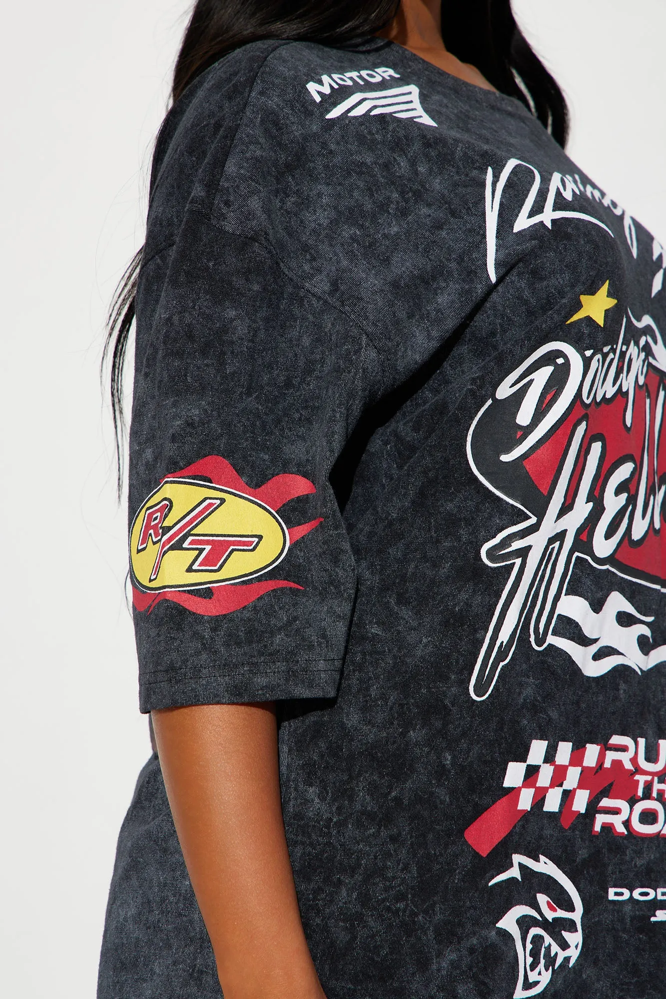 Dodge Hellcat Vintage Washed Tee - Black Wash sold by Fashion Nova product image thumbnail 4