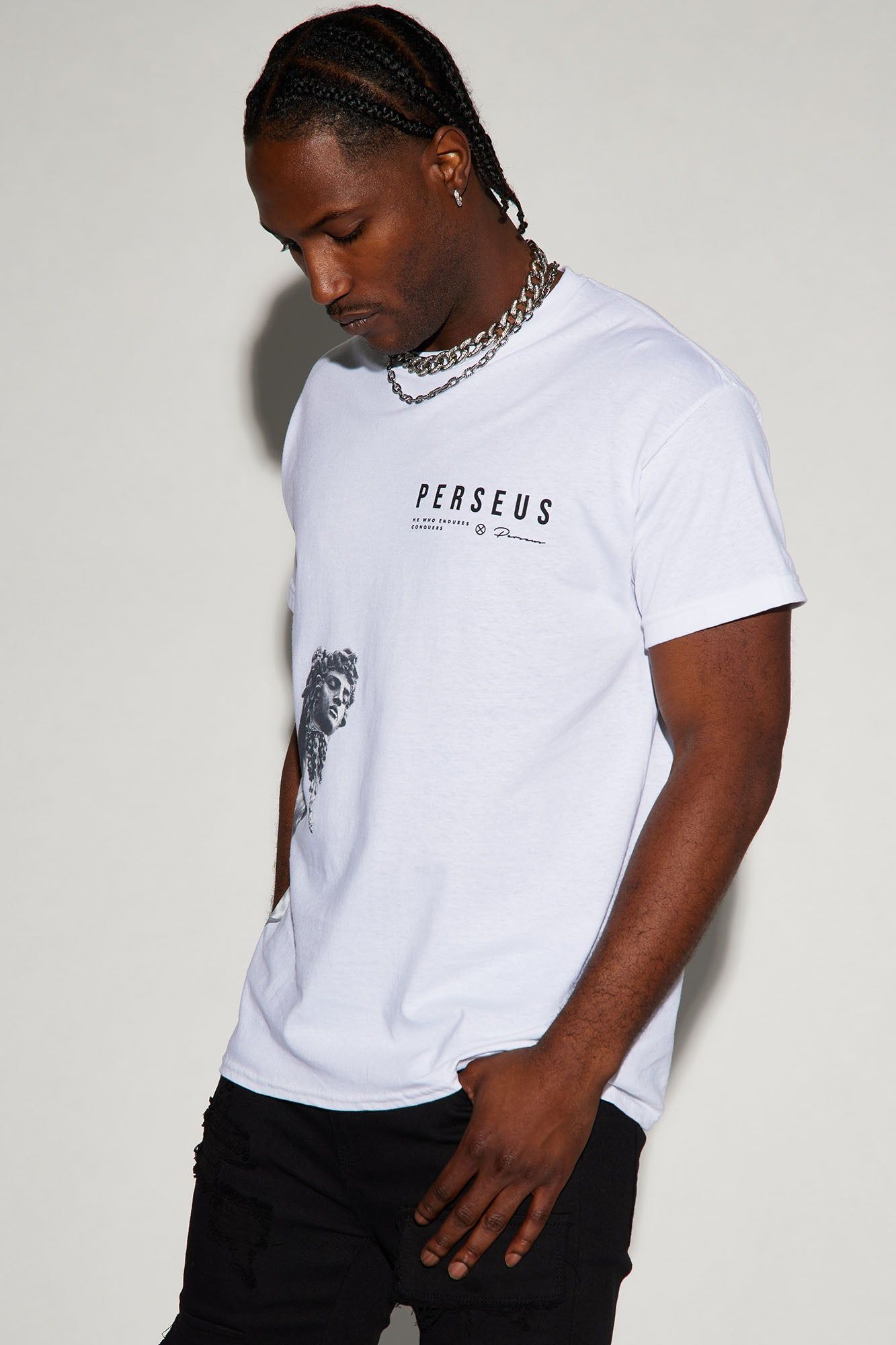 Perseus Short Sleeve Tee - White sold by Fashion Nova