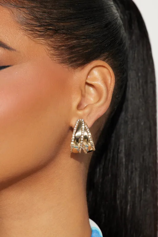 Urban Vogue Hoop Earrings - Gold sold by Fashion Nova