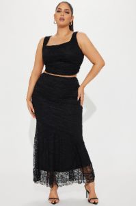 Bella Lace Skirt Set - Black sold by Fashion Nova