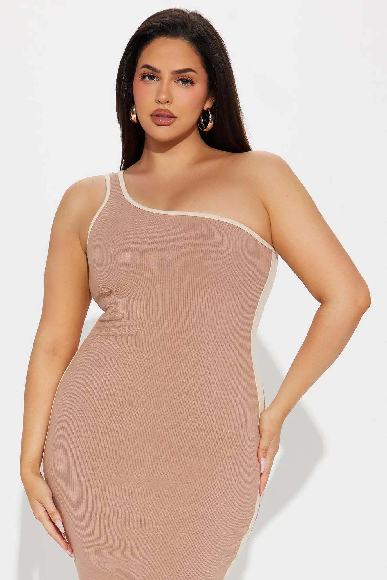 Maya Snatched Maxi Dress - Mocha/combo sold by Fashion Nova product image thumbnail 5