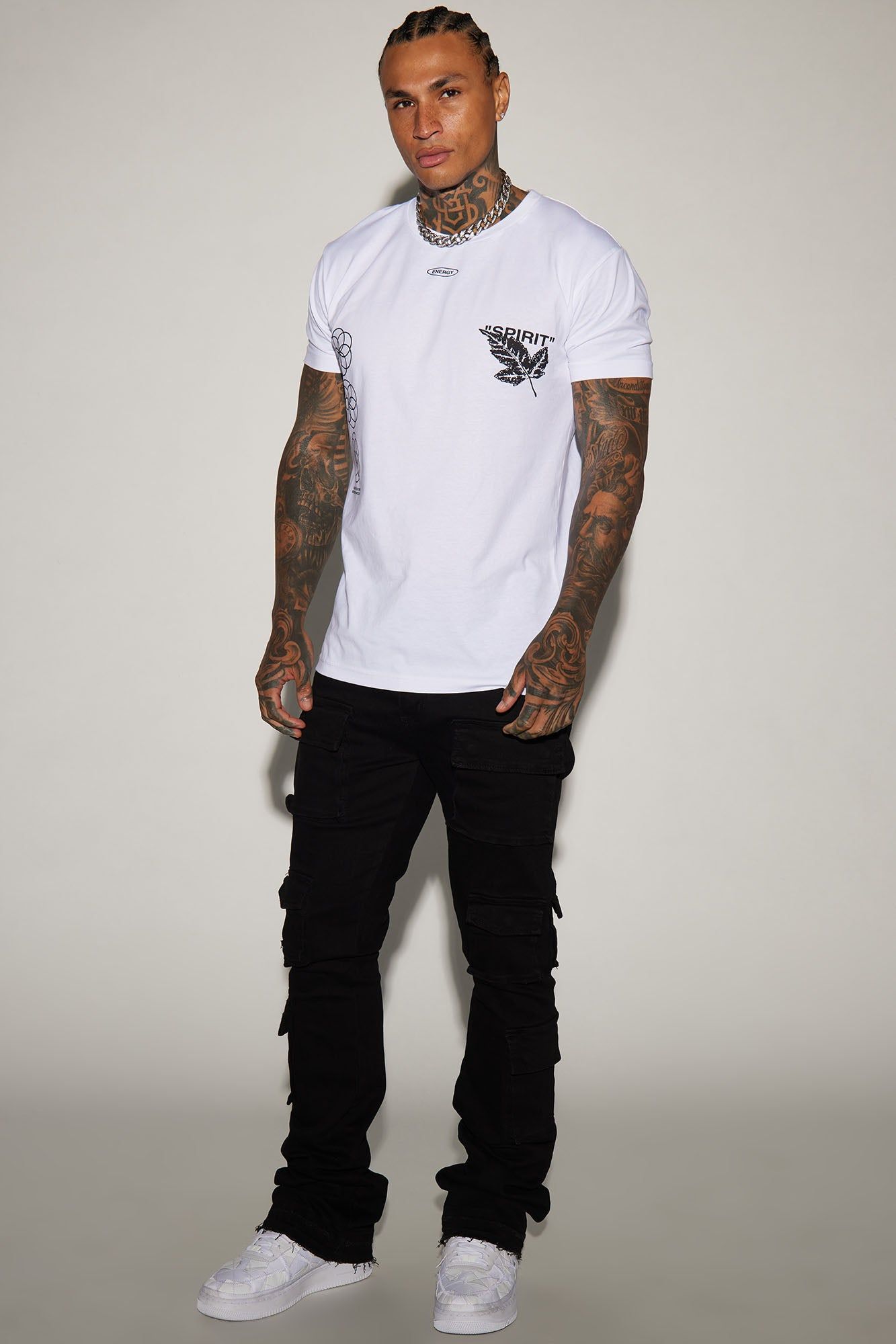 Three Cargo Stacked Skinny Flare Jeans - Black sold by Fashion Nova product image thumbnail 2