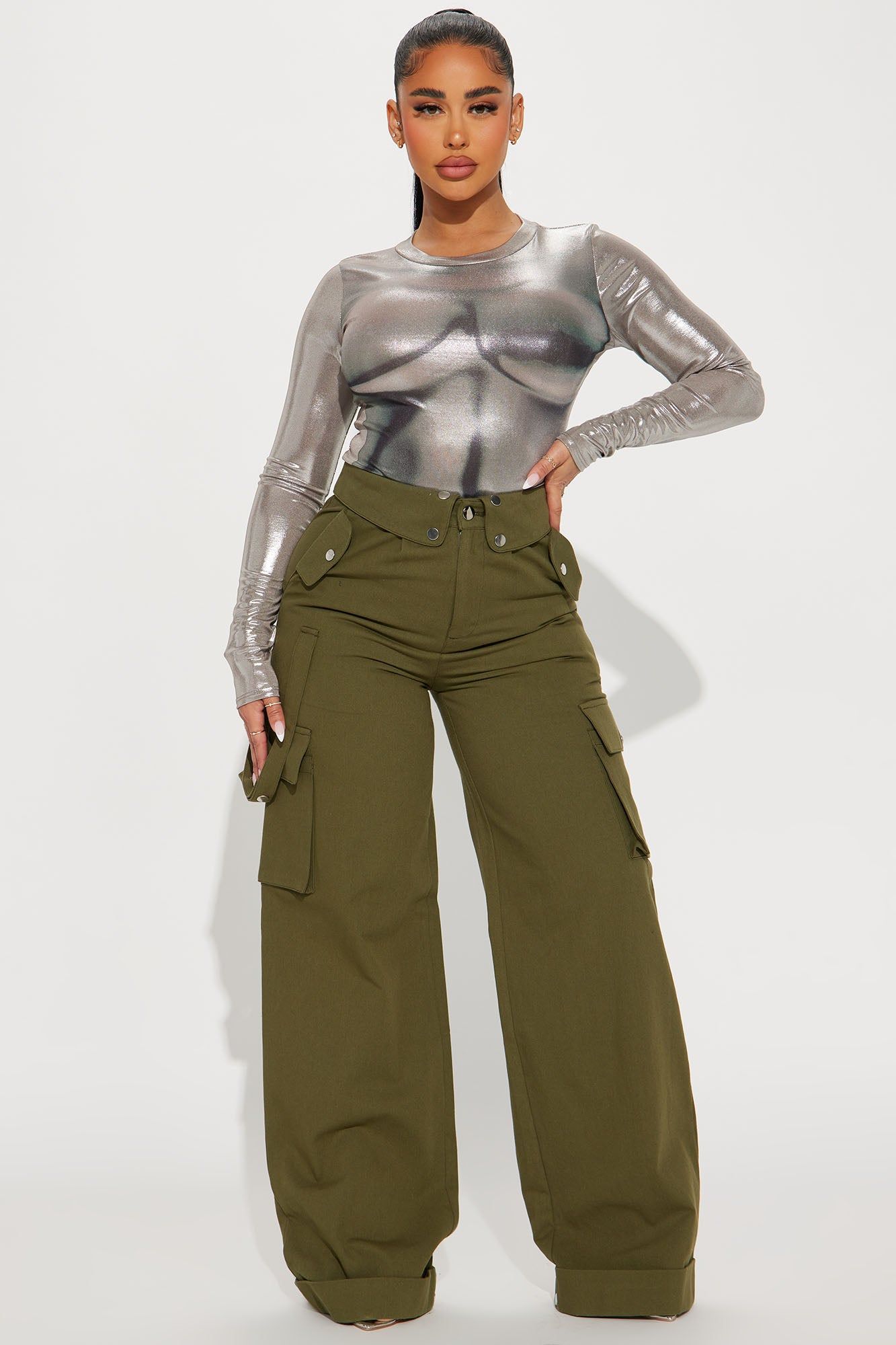 Got You Wishin Metallic Top - Silver sold by Fashion Nova product image thumbnail 2