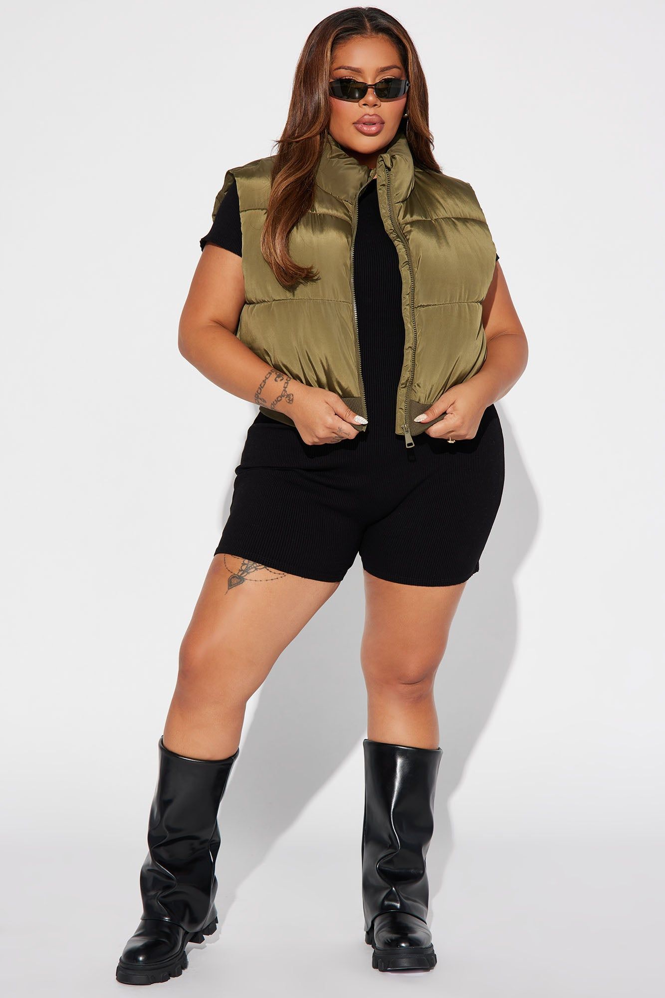 Winter Date Puffer Vest - Olive sold by Fashion Nova product image thumbnail 5