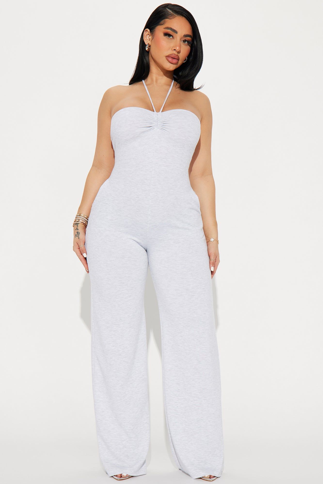 Love The Idea Jumpsuit - Heather Grey sold by Fashion Nova