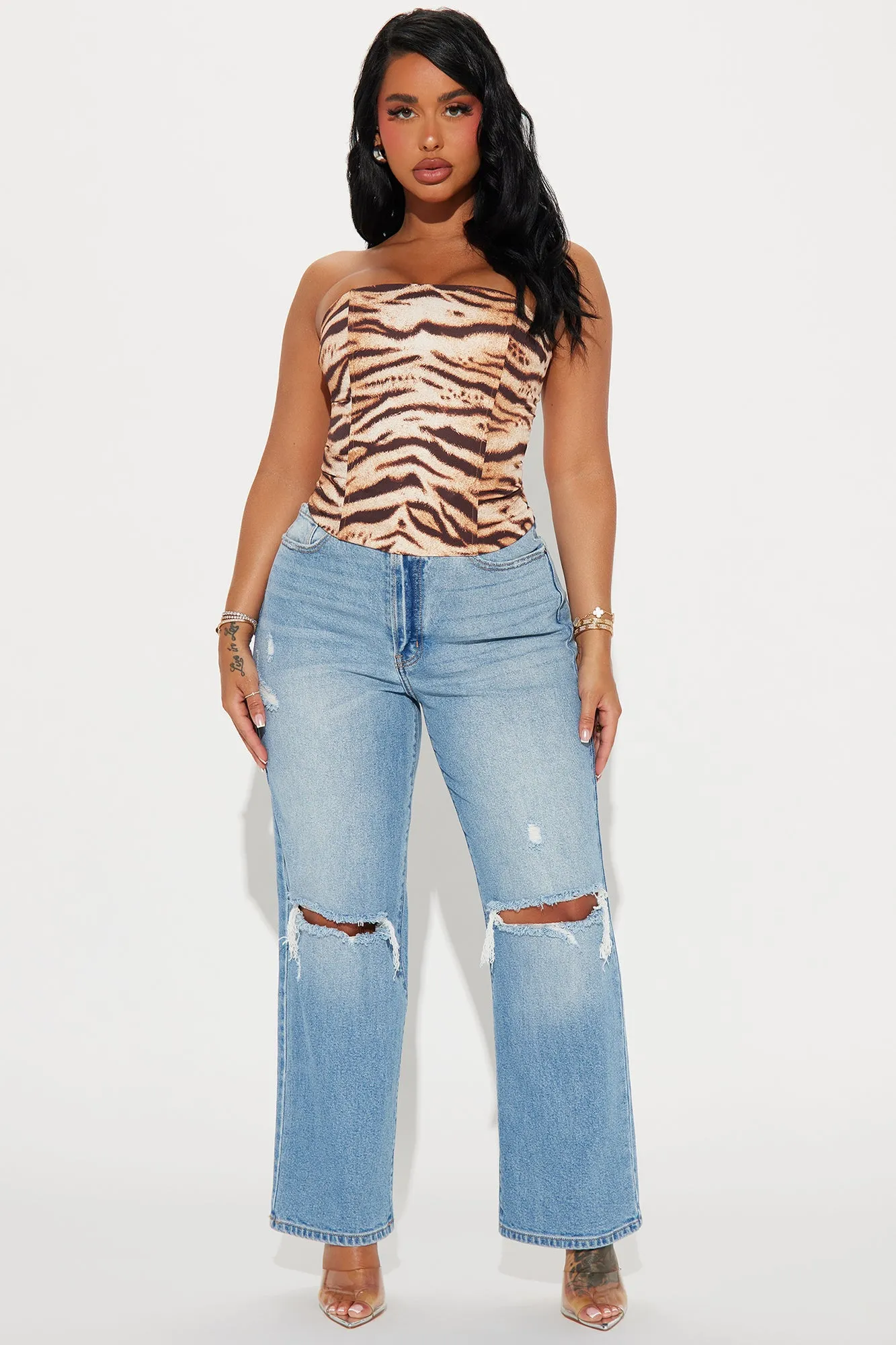 Eye Of A Tiger Corset Top - Brown/combo sold by Fashion Nova product image thumbnail 2