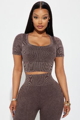 Keep The Focus Active Top - Mocha sold by Fashion Nova