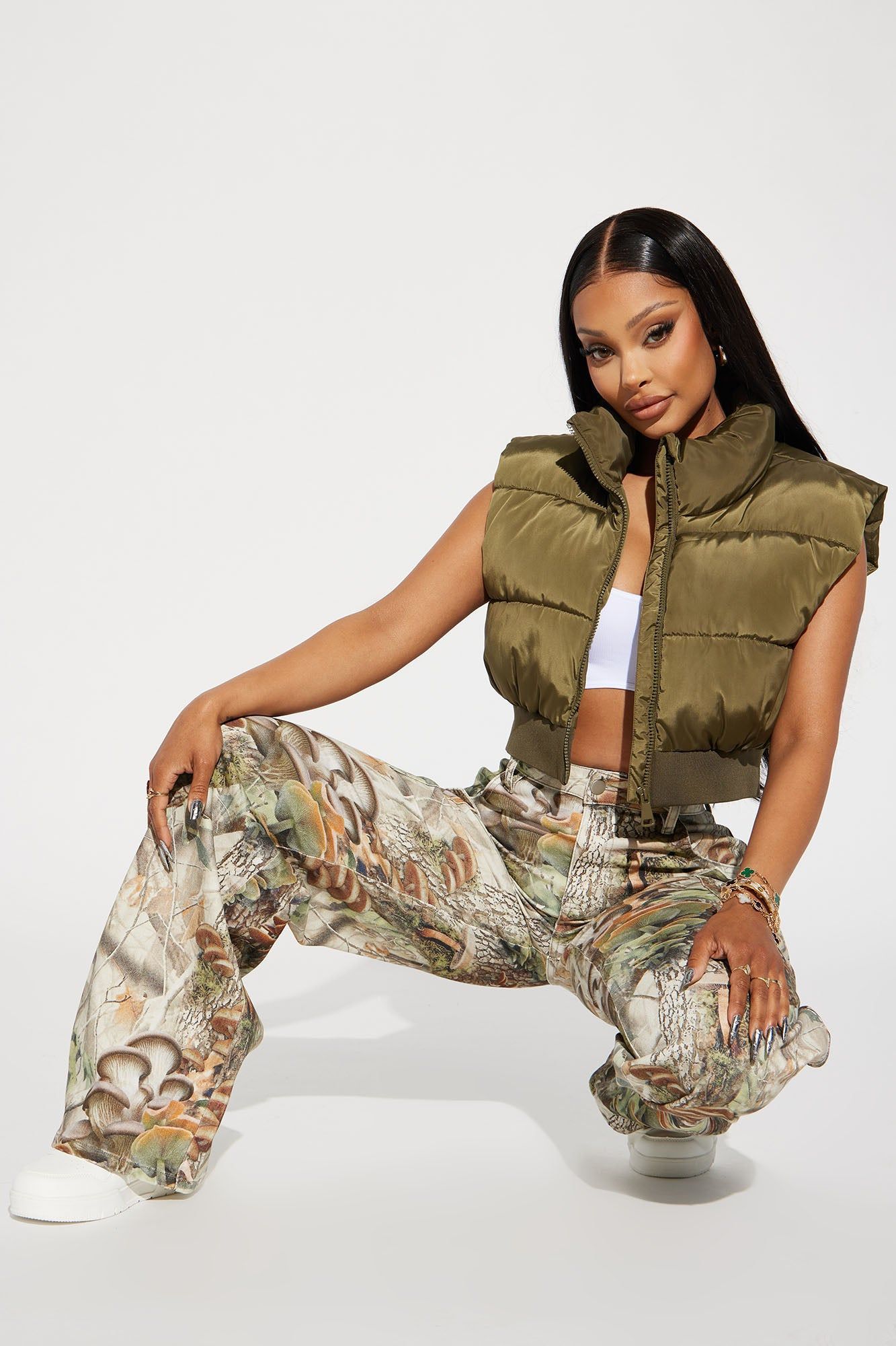 Winter Date Puffer Vest - Olive sold by Fashion Nova product image thumbnail 2