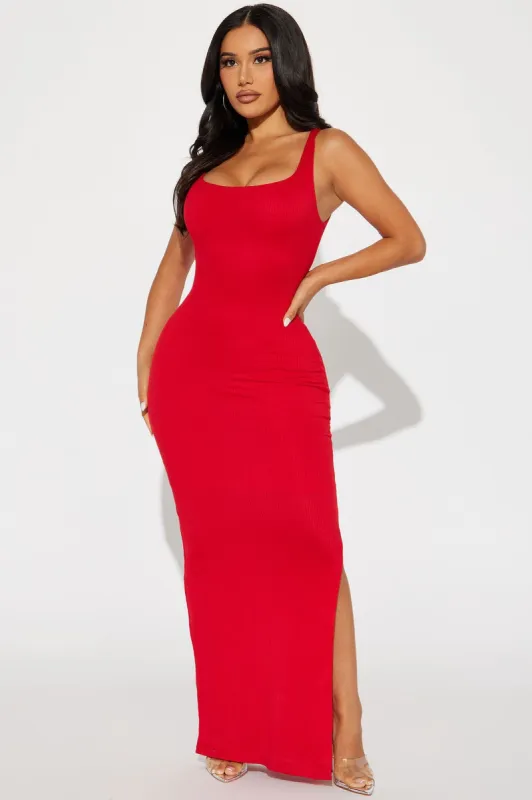 Alexis Ribbed Maxi Dress - Red sold by Fashion Nova