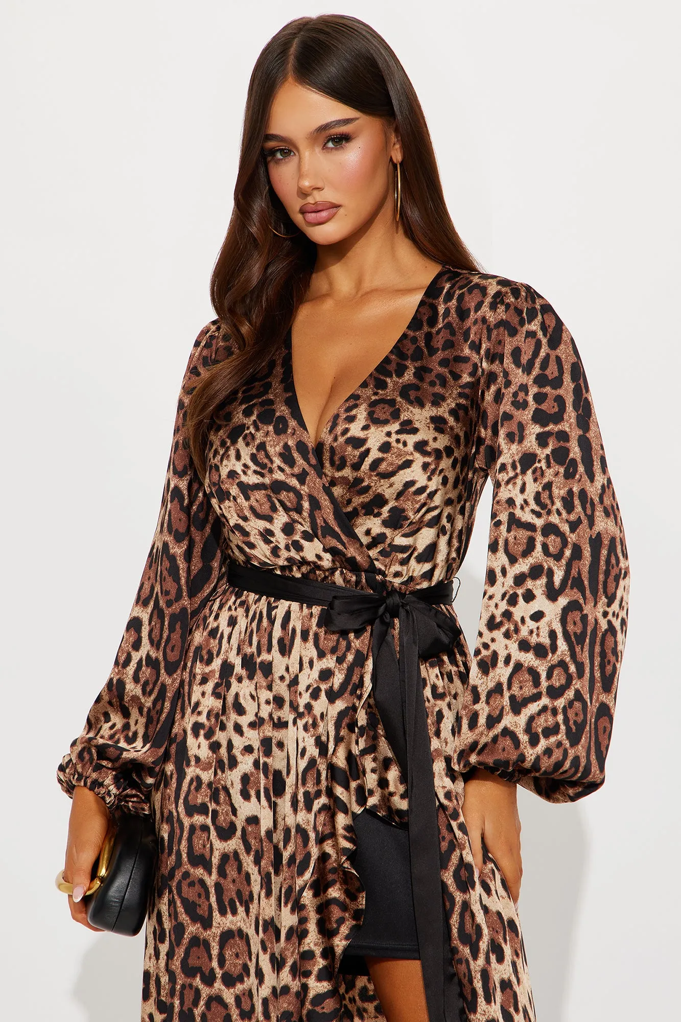 Vallia Leopard Satin Maxi Dress - Leopard sold by Fashion Nova product image thumbnail 2