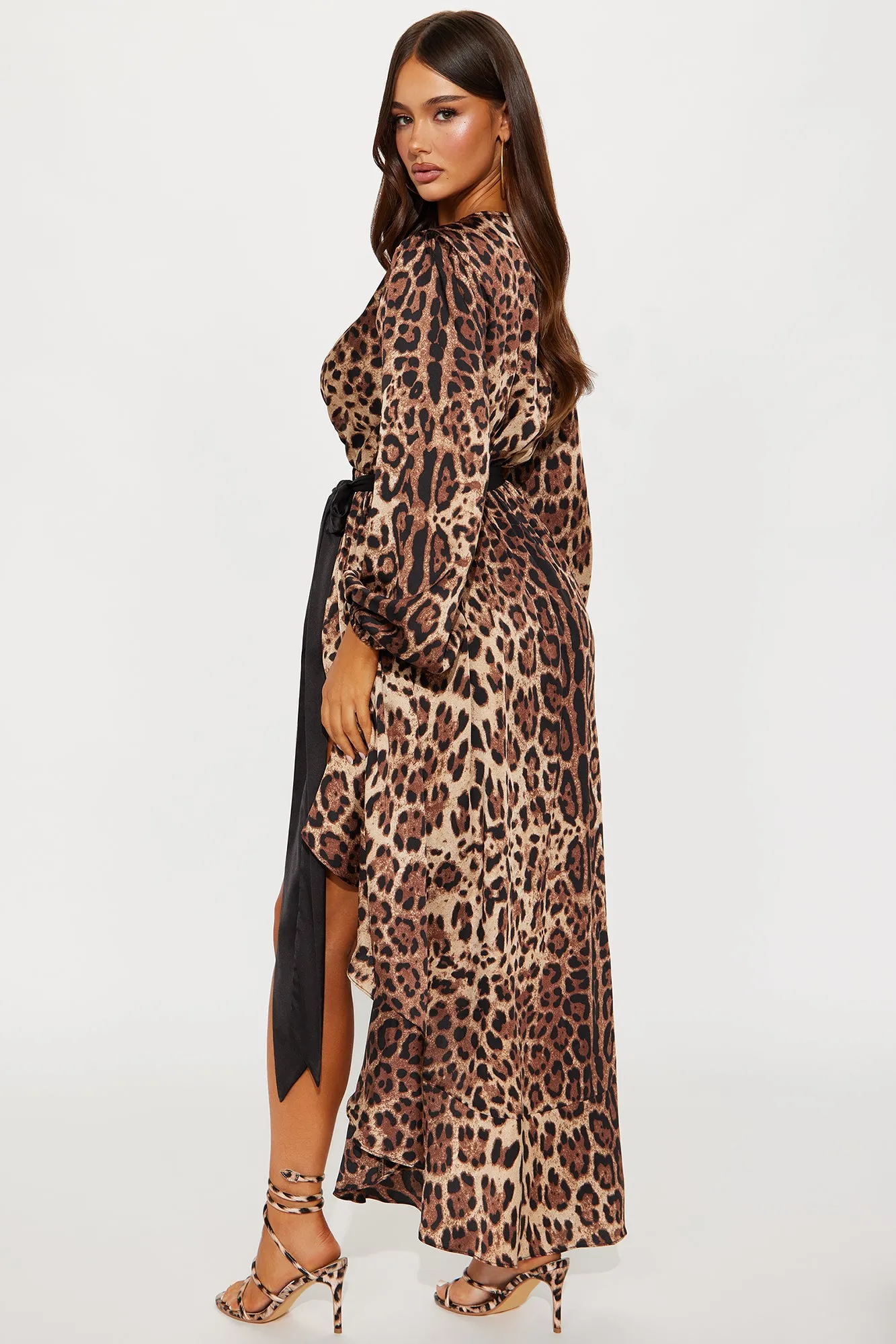 Vallia Leopard Satin Maxi Dress - Leopard sold by Fashion Nova product image thumbnail 3