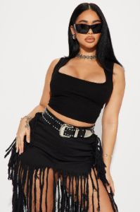 Trip To The Wild Side Belt - Black/Silver sold by Fashion Nova