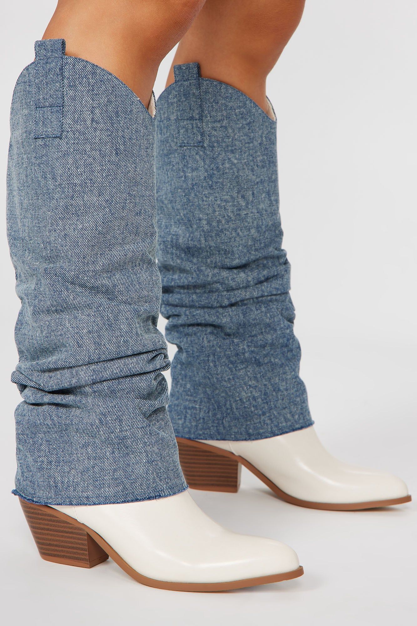 Coolest In The Streets Knee High Boots - Dark Denim sold by Fashion Nova product image thumbnail 2