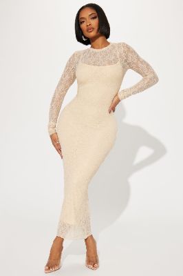 Alison Textured Maxi Dress - Taupe sold by Fashion Nova