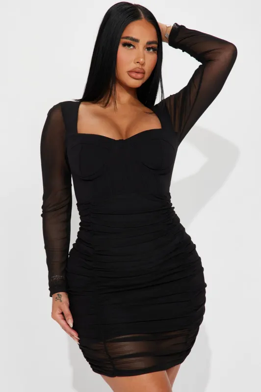 Jenni Mesh Mini Dress - Black sold by Fashion Nova