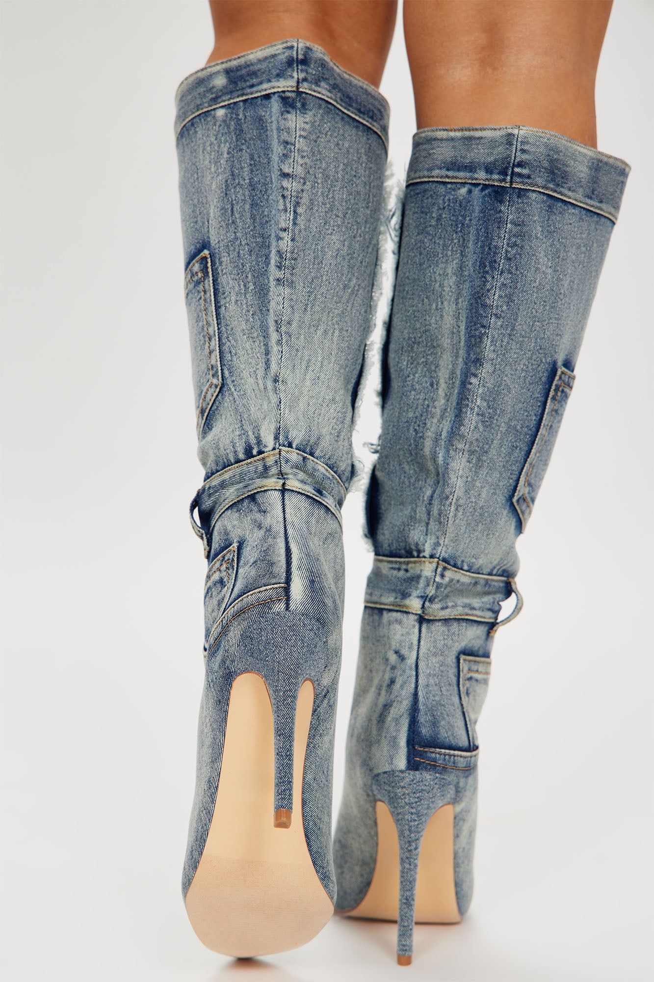 Brynlee Denim Knee High Boots - Denim sold by Fashion Nova product image thumbnail 4