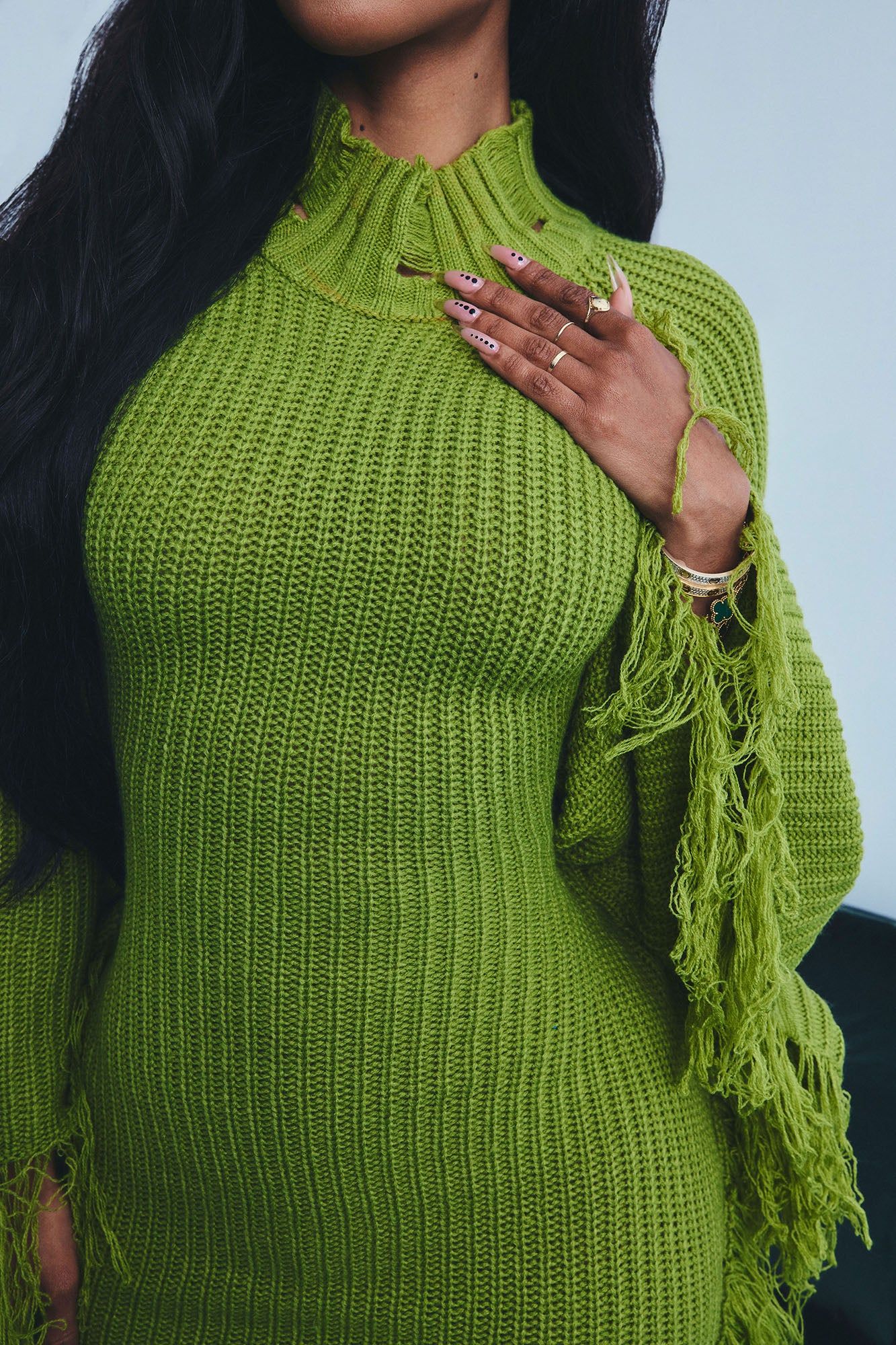 Venae Sweater Maxi Dress - Chartreuse sold by Fashion Nova product image thumbnail 2