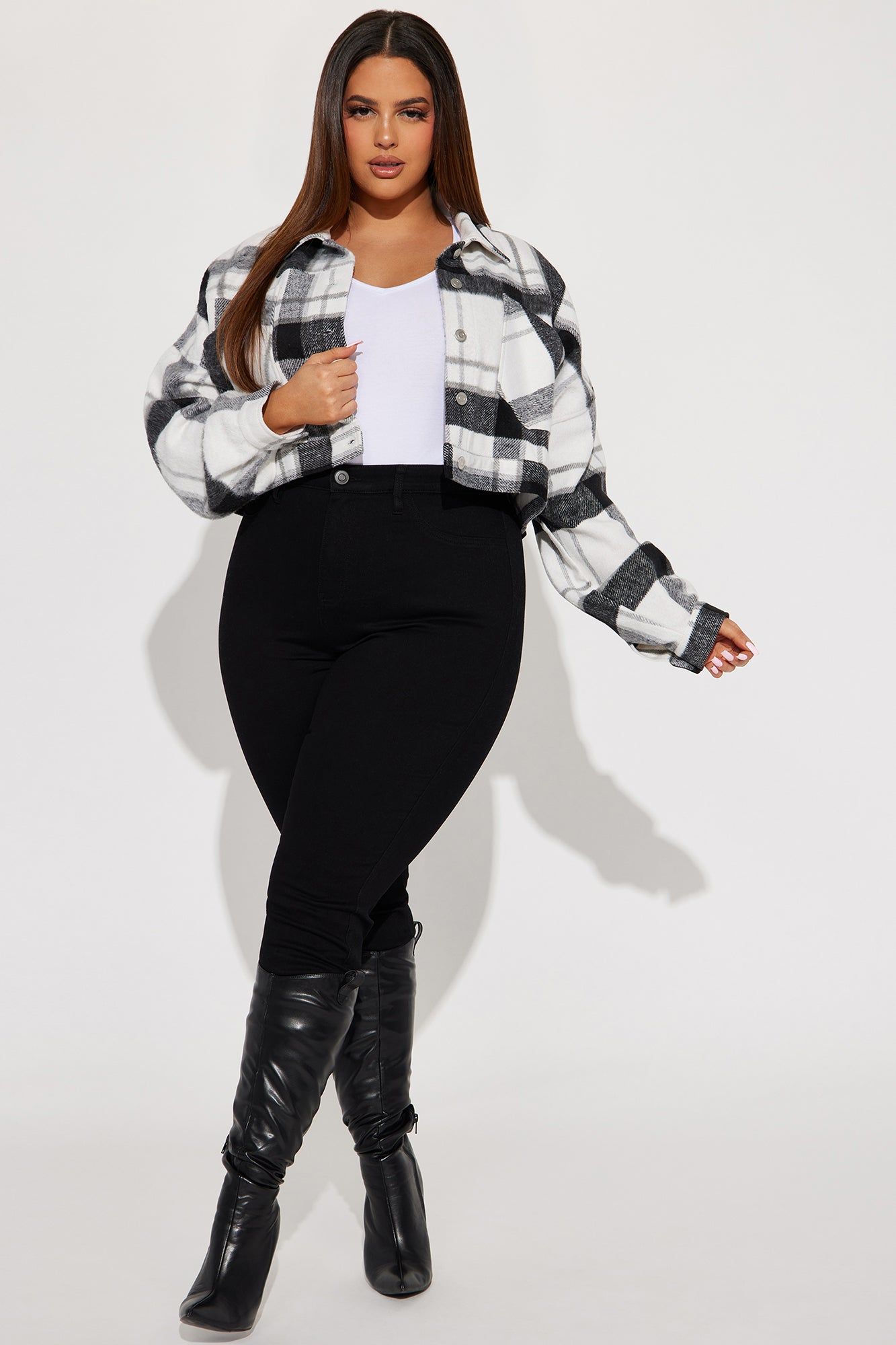 Getting Caught Up Plaid Jacket - Black/combo sold by Fashion Nova product image thumbnail 6
