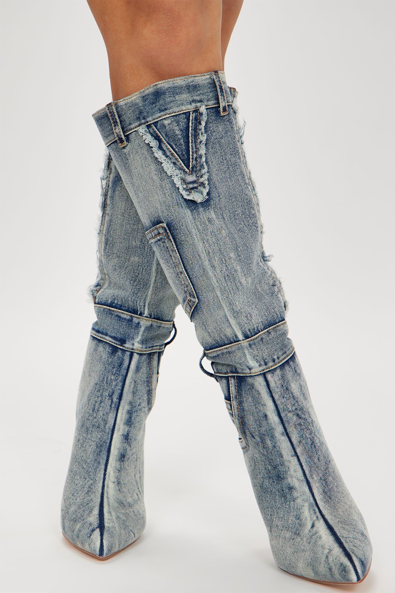 Brynlee Denim Knee High Boots - Denim sold by Fashion Nova product image thumbnail 2