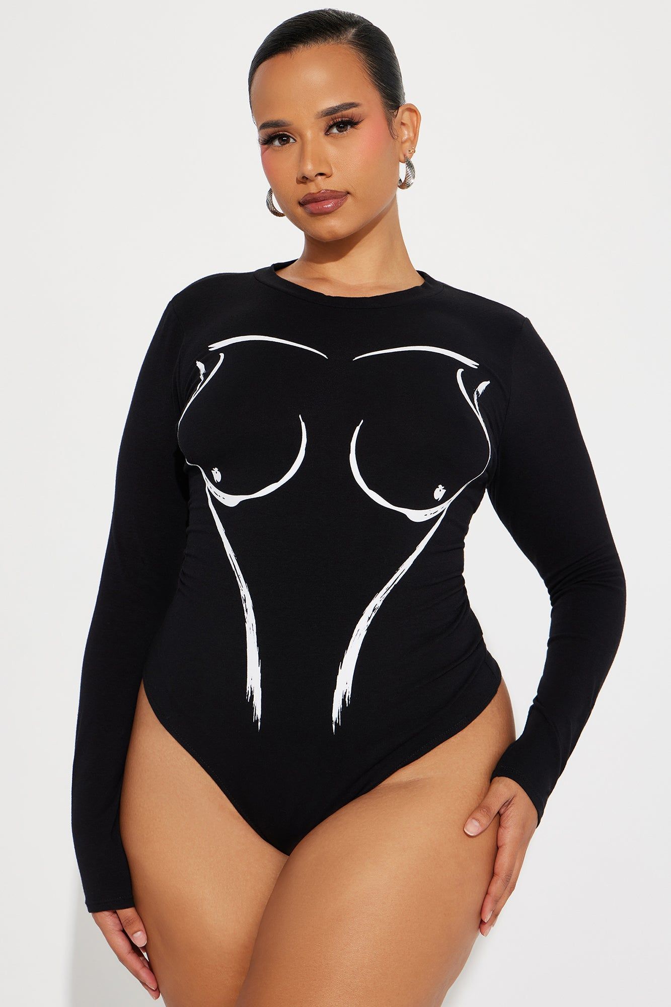 Too Much For You Long Sleeve Bodysuit - Black sold by Fashion Nova product image thumbnail 5