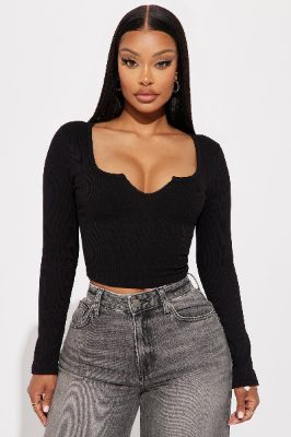 Takin It Up A Notch Top - Black sold by Fashion Nova