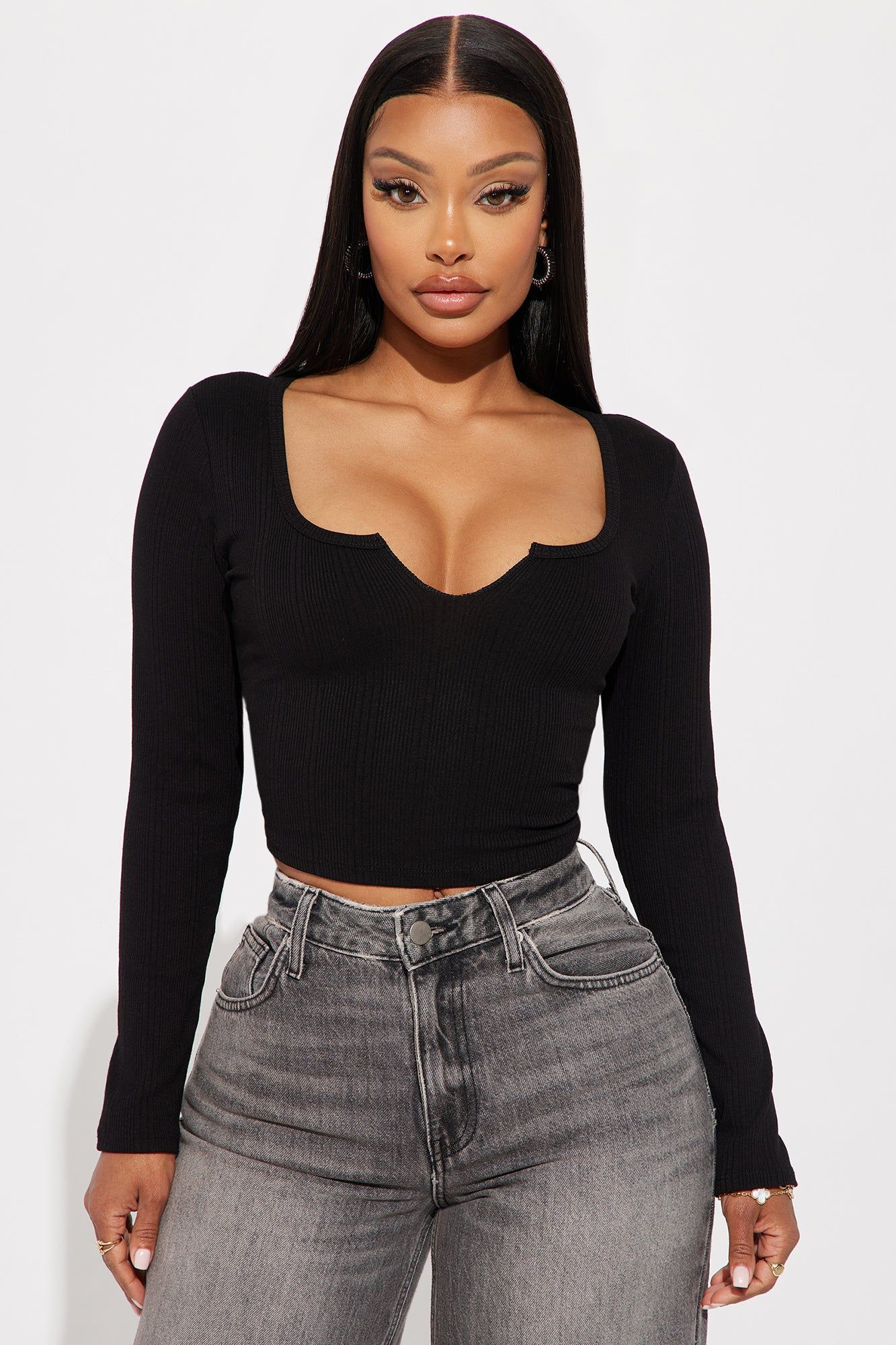 Takin It Up A Notch Top - Black sold by Fashion Nova