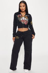 Ed Hardy Retro Tiger Zip Front Hoodie - Black sold by Fashion Nova
