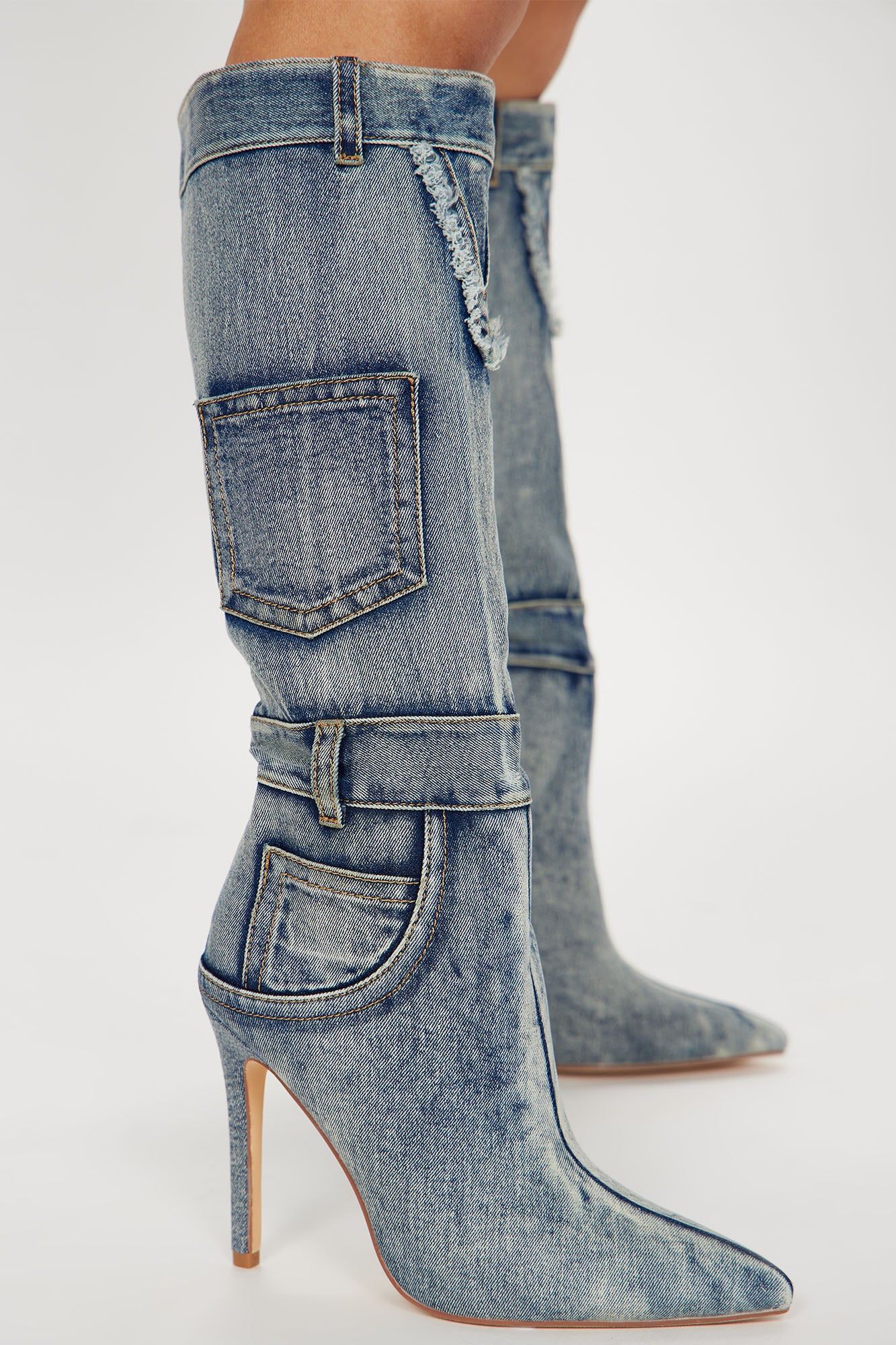 Brynlee Denim Knee High Boots - Denim sold by Fashion Nova product image thumbnail 3