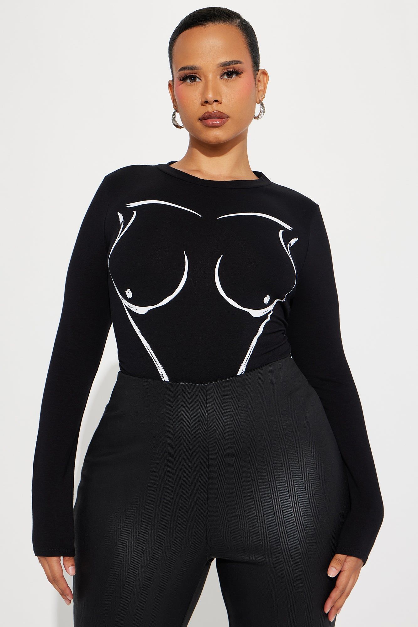 Too Much For You Long Sleeve Bodysuit - Black sold by Fashion Nova product image thumbnail 7