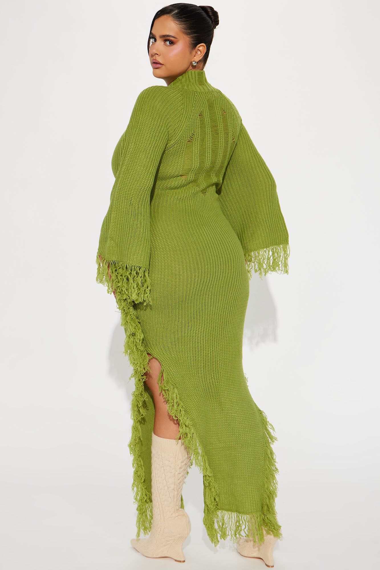 Venae Sweater Maxi Dress - Chartreuse sold by Fashion Nova product image thumbnail 6