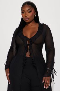 Just Like Magic Mesh Jumpsuit - Black sold by Fashion Nova