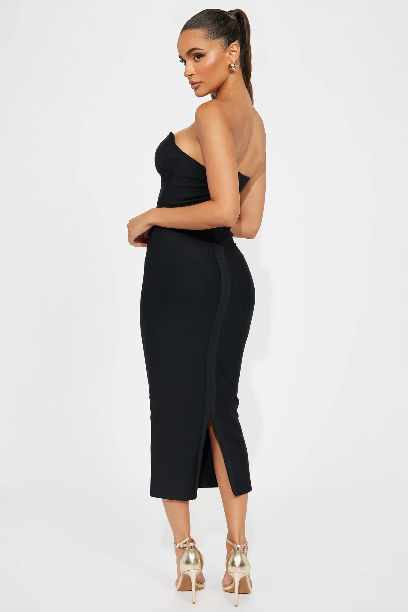 Only The Best Bandage Midi Dress - Black sold by Fashion Nova product image thumbnail 3
