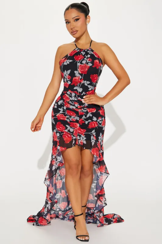 Buy Her Roses Maxi Dress - Black/combo sold by Fashion Nova