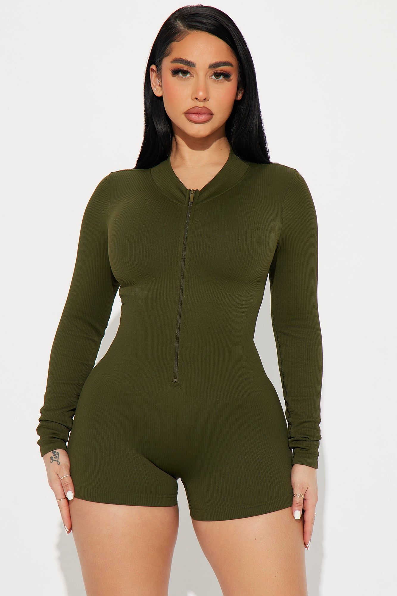 Smooth Body Active Romper - Olive sold by Fashion Nova product image thumbnail 2