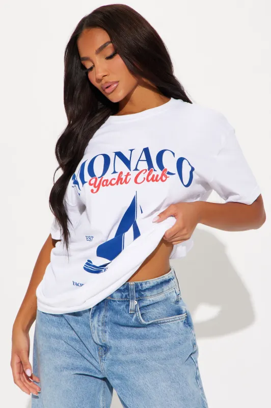 Monaco Yacht Club Tee - White sold by Fashion Nova