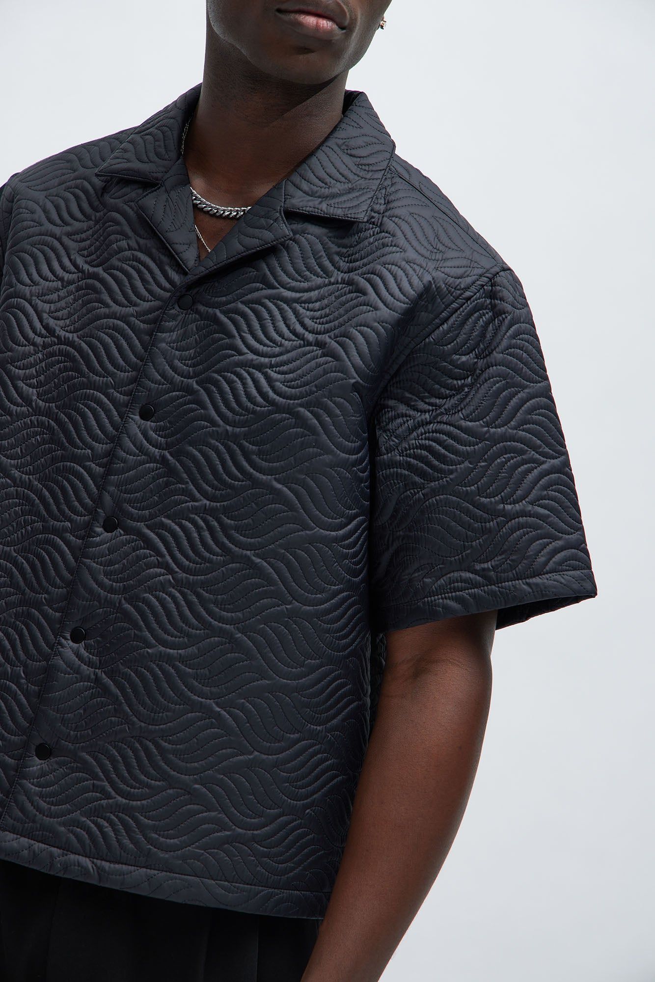 Java Quilted Nylon Shirt - Black sold by Fashion Nova product image thumbnail 3