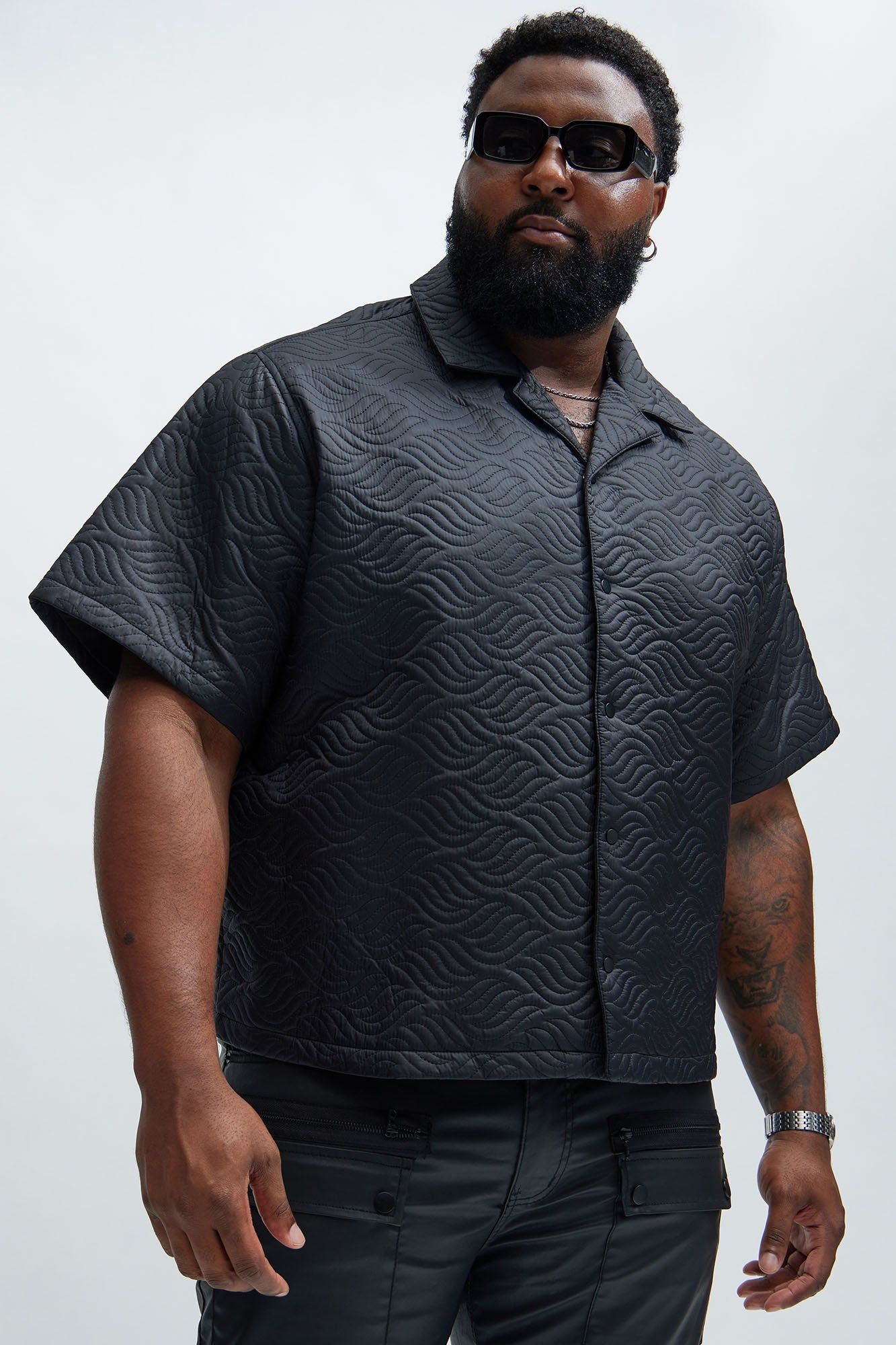 Java Quilted Nylon Shirt - Black sold by Fashion Nova product image thumbnail 5