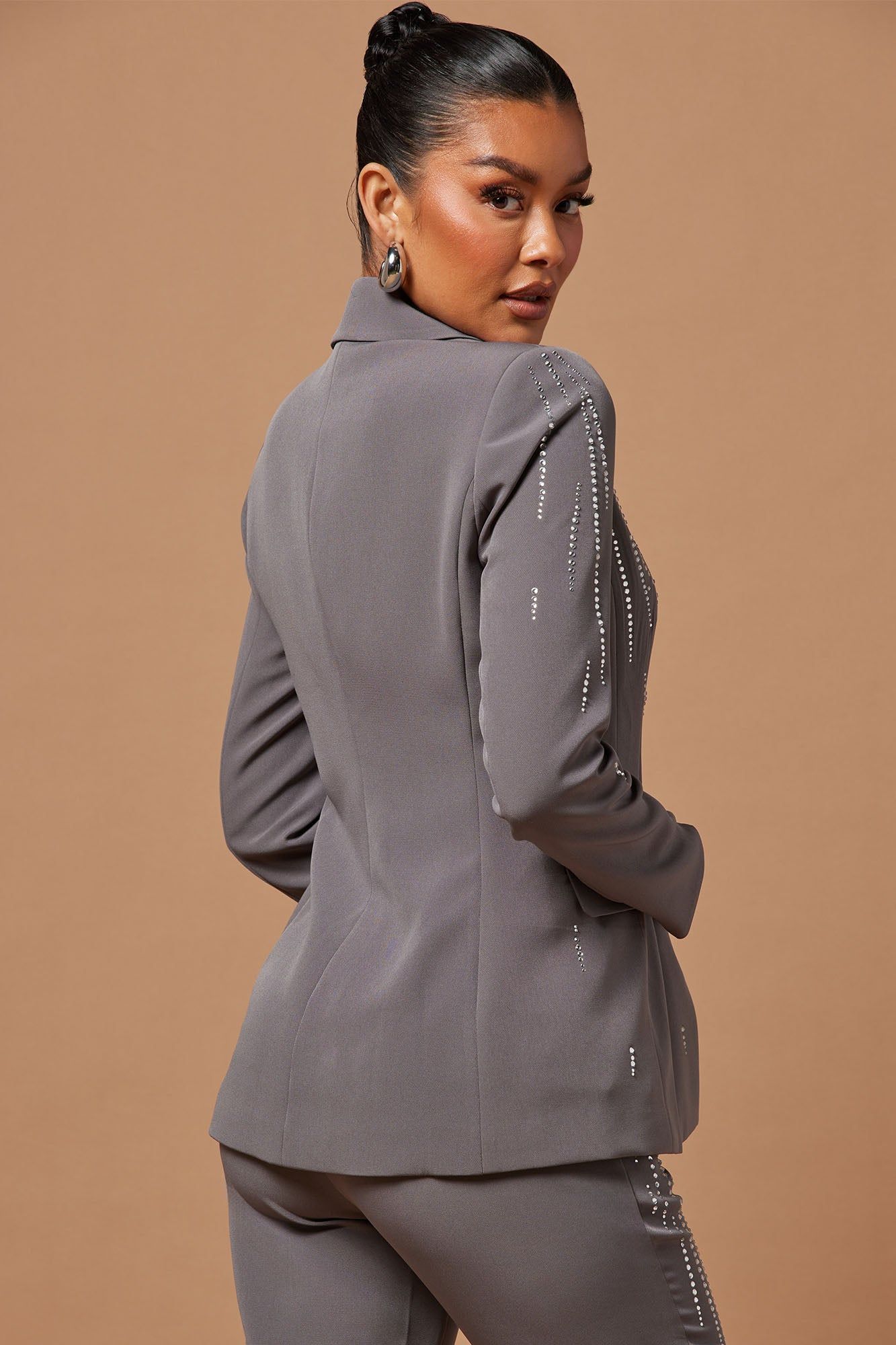 Elle Embellished Blazer - Charcoal sold by Fashion Nova product image thumbnail 4