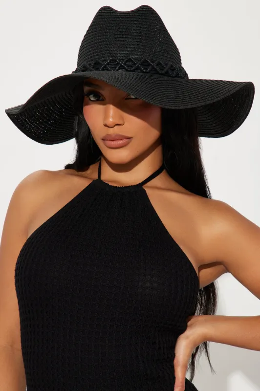 Island Oasis Sun Hat - Black sold by Fashion Nova