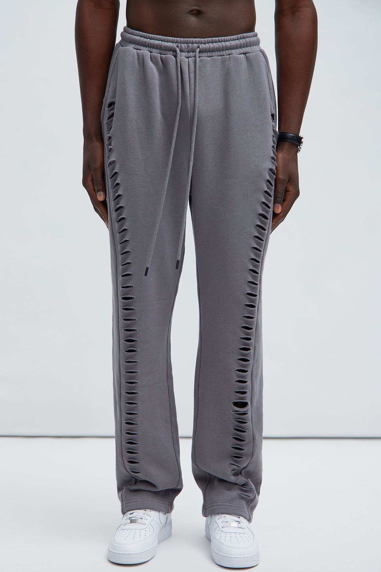 Slash It Tyson Straight Sweatpants - Charcoal sold by Fashion Nova