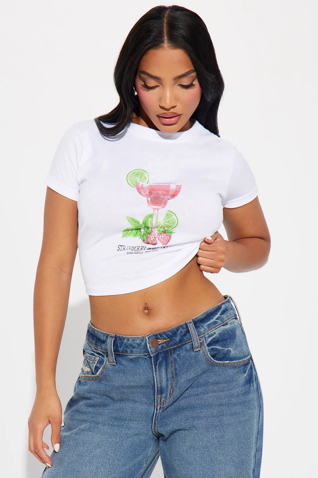 Drinks On Me Tee - White sold by Fashion Nova
