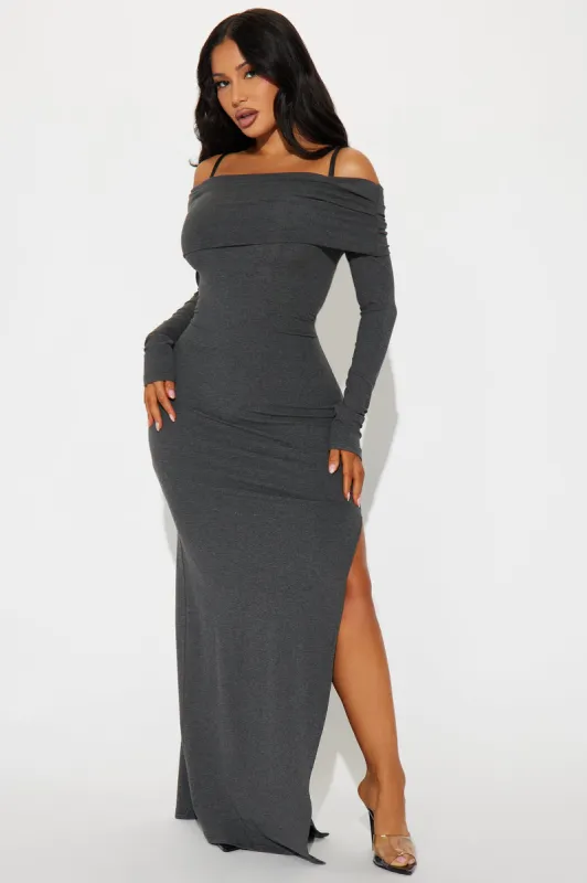 Breezy Days Maxi Dress - Charcoal sold by Fashion Nova