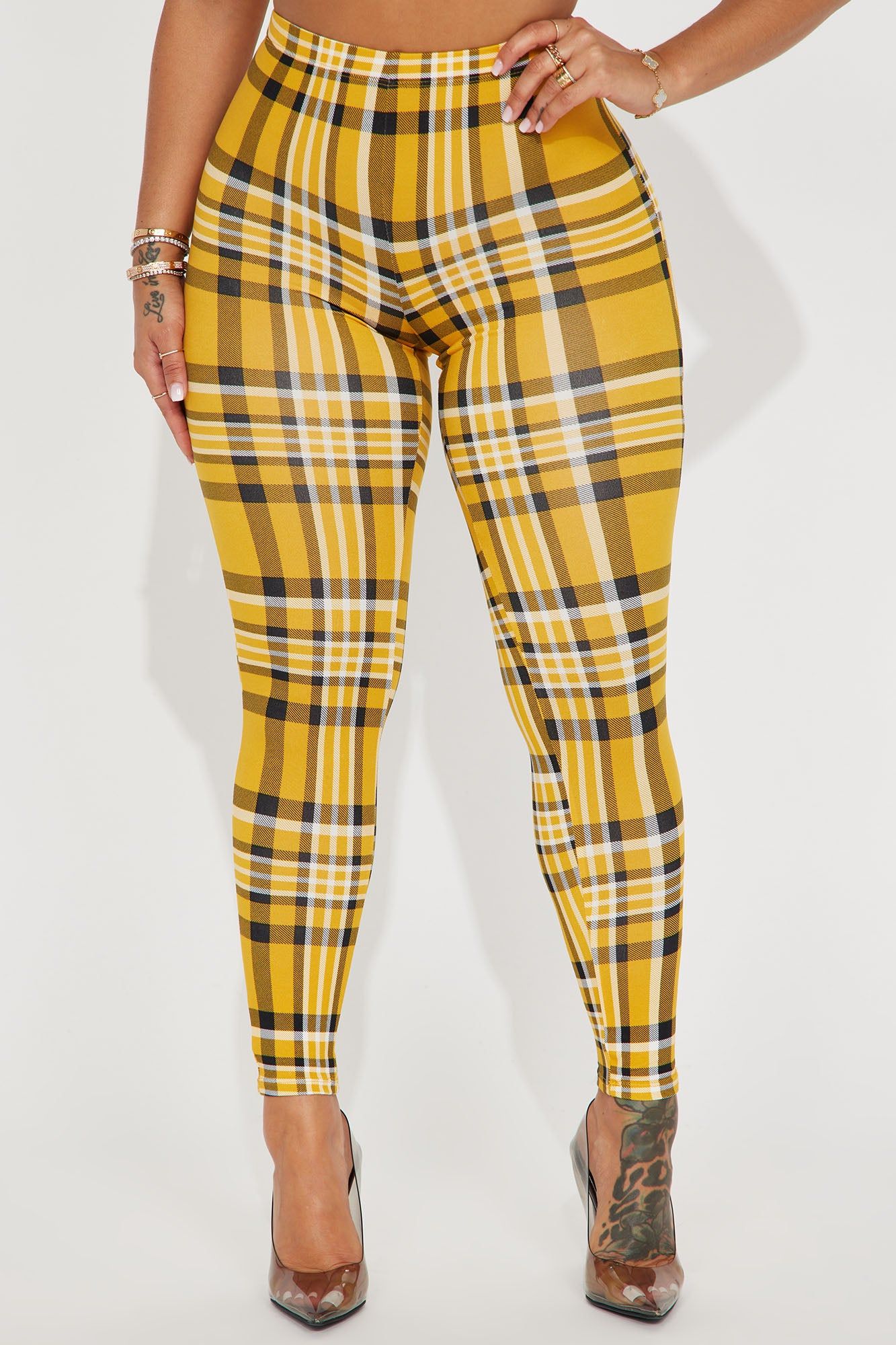 Plaid Mood Legging - Yellow/combo sold by Fashion Nova product image thumbnail 2