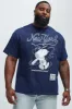 Peanuts NYC Baseball Short Sleeve Tee - Navy sold by Fashion Nova