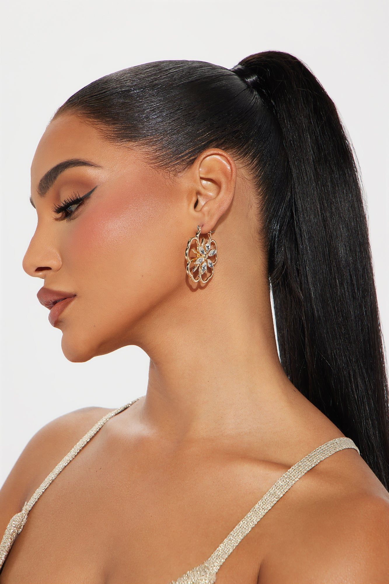 Pretty To Look At Floral Earrings - Gold sold by Fashion Nova product image thumbnail 4