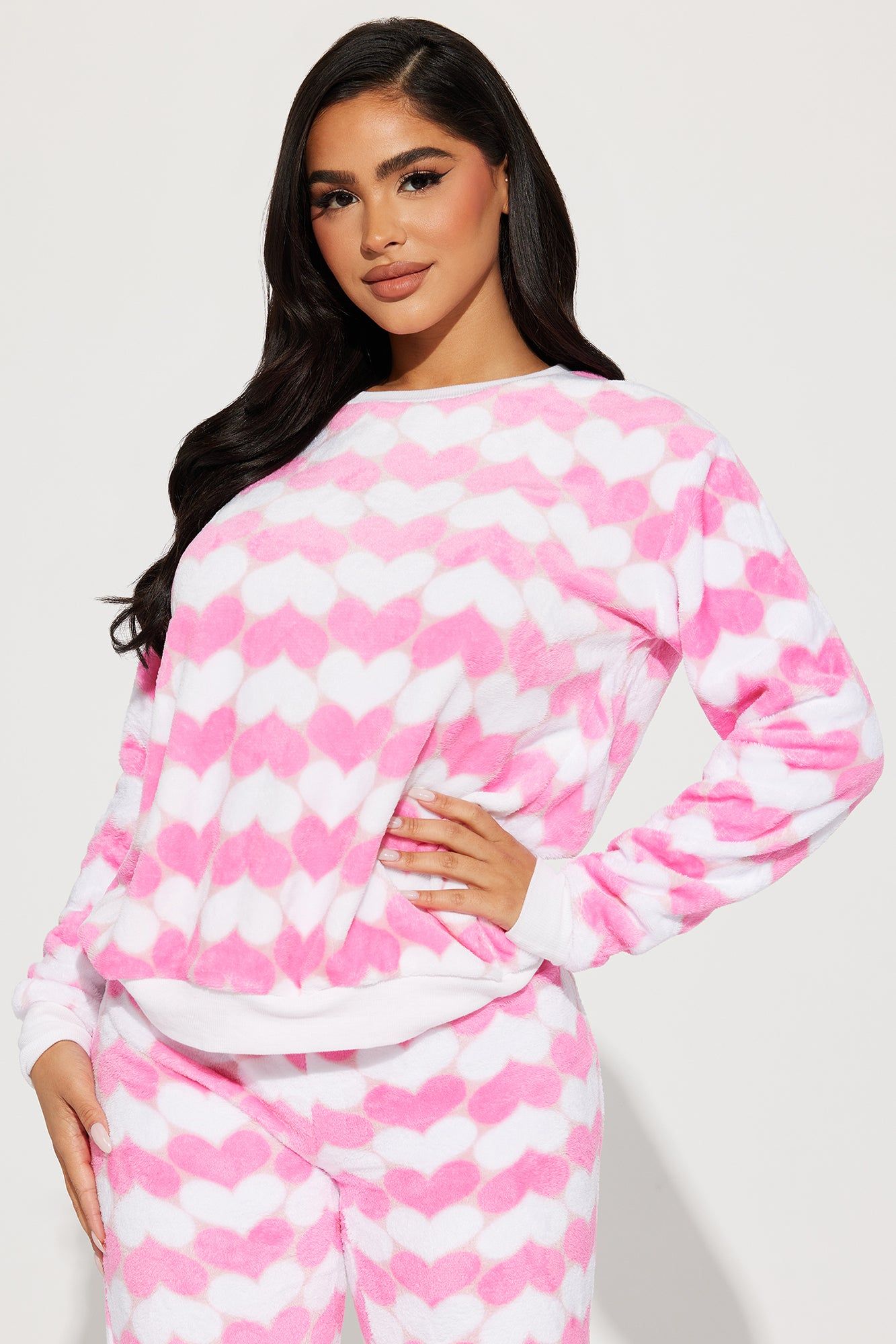 Sweetheart Plush PJ Pant Set - Pink/combo sold by Fashion Nova product image thumbnail 2